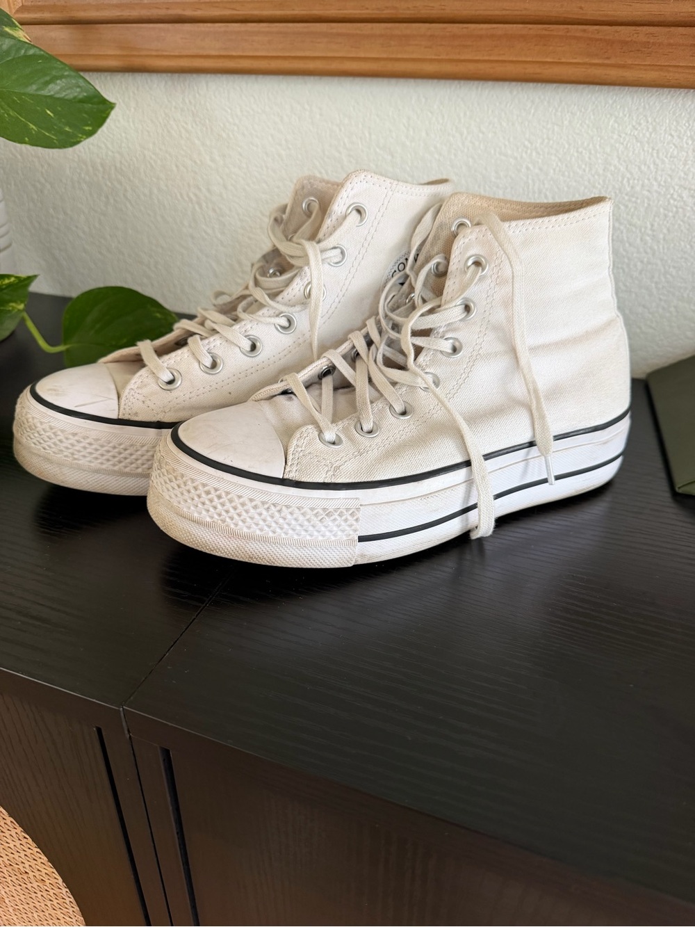 Converse White High-Top Platform Canvas Sneakers - Women's